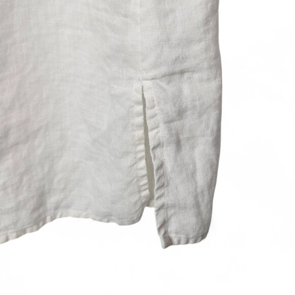 Edward Irish 100% Irish Linen Women White Metallic Gold Floral Embroidered 3X - Picture 6 of 9